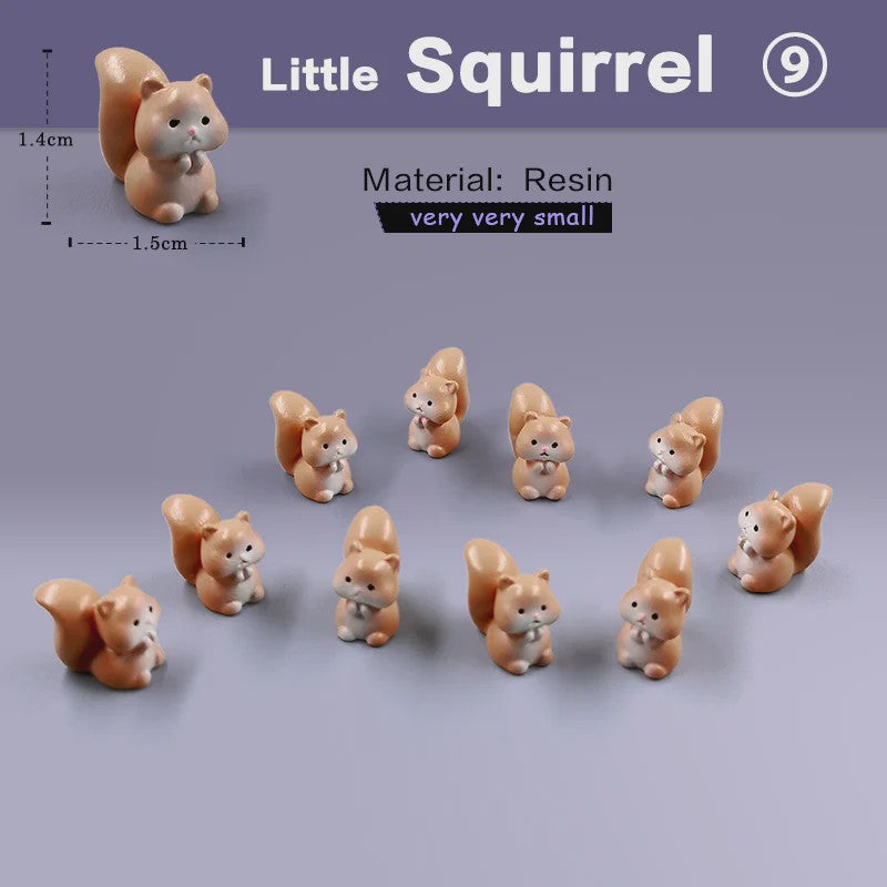 Set van 10 Miniatuur Dierenfiguren: Tuin, Sprookjes & Decoratie