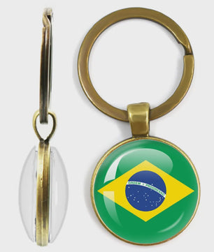 Soviet Union,Brazil,Canada,Netherlands,Israel,Syria,Venezuela,United States,Spain National Flag Series Double-Sided Keychain