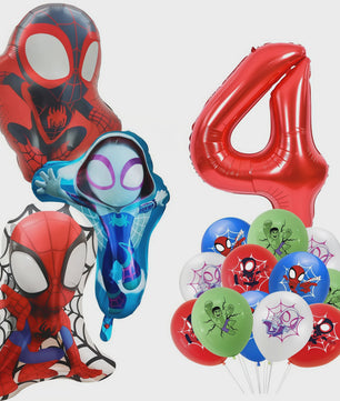 Superheld Folieballonnen Set: Spiderman, Batman, Iron Man & Captain America - Feestdecoratie