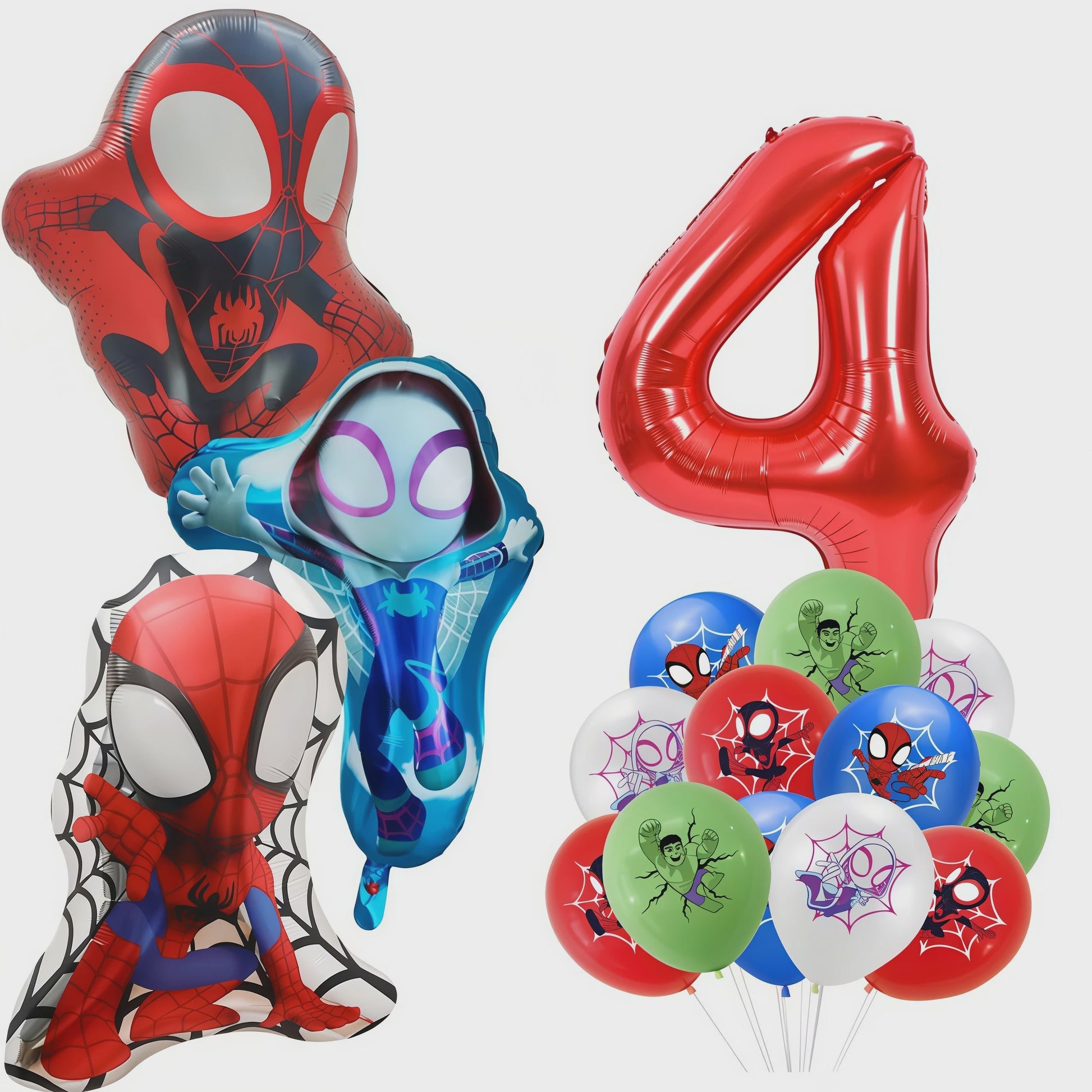 Superheld Folieballonnen Set: Spiderman, Batman, Iron Man & Captain America - Feestdecoratie