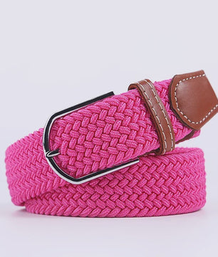 Unisex Gevlochten Elastische Riem met Pin Gesp - 107-130cm
