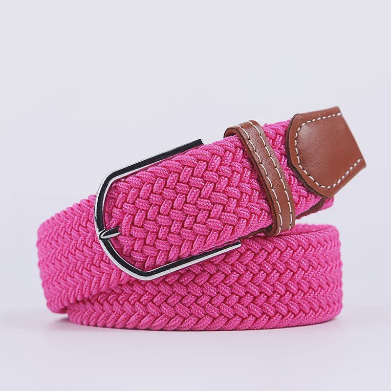Unisex Gevlochten Elastische Riem met Pin Gesp - 107-130cm