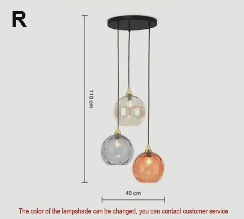 Kleurrijke Moderne Glazen Hanglamp - Stijlvolle Plafondlamp voor Woonkamer & Eetkamer