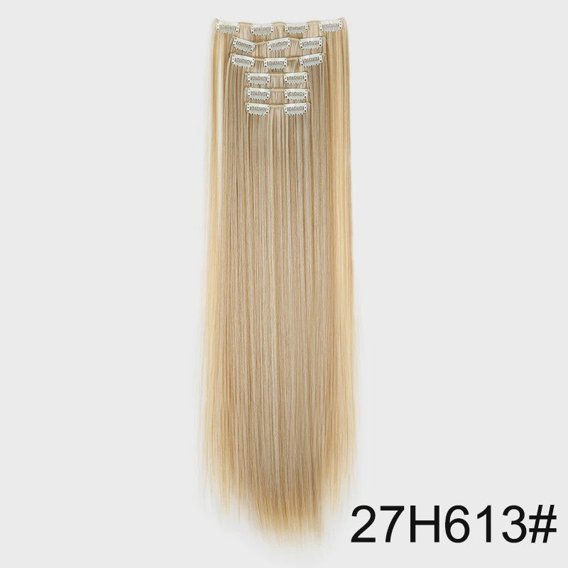 Synthetische Haarverlenging Set: 6 Delen Clip-in Extensions 60cm Lang & Steil