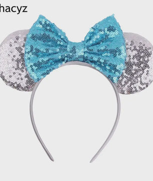 Chique Sequin Mickey Oortjes Diadeem met Strik - Feestelijk Haaraccessoire voor Kinderen & Dames