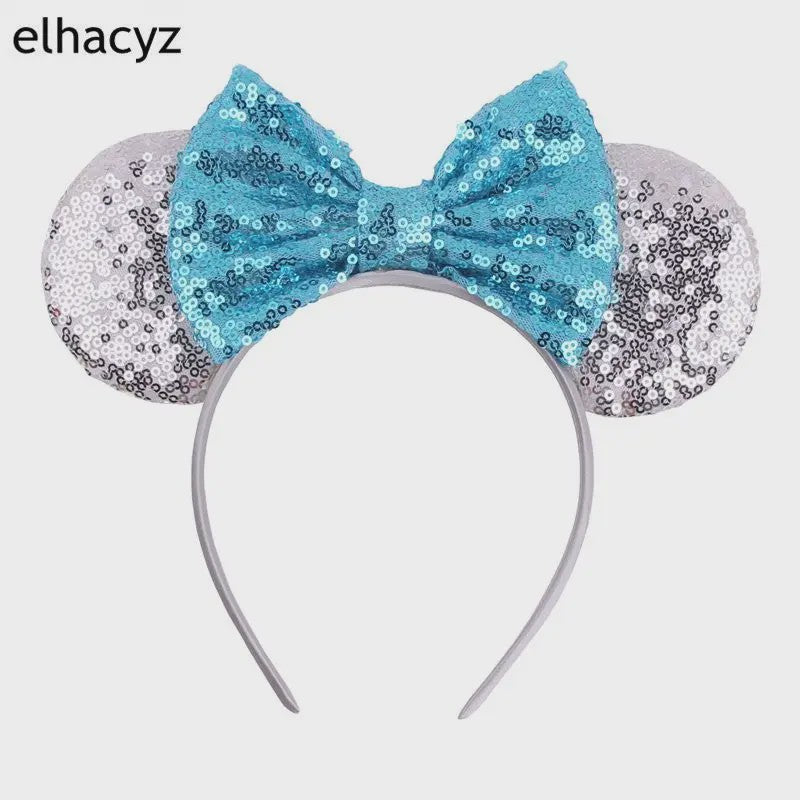 Chique Sequin Mickey Oortjes Diadeem met Strik - Feestelijk Haaraccessoire voor Kinderen & Dames
