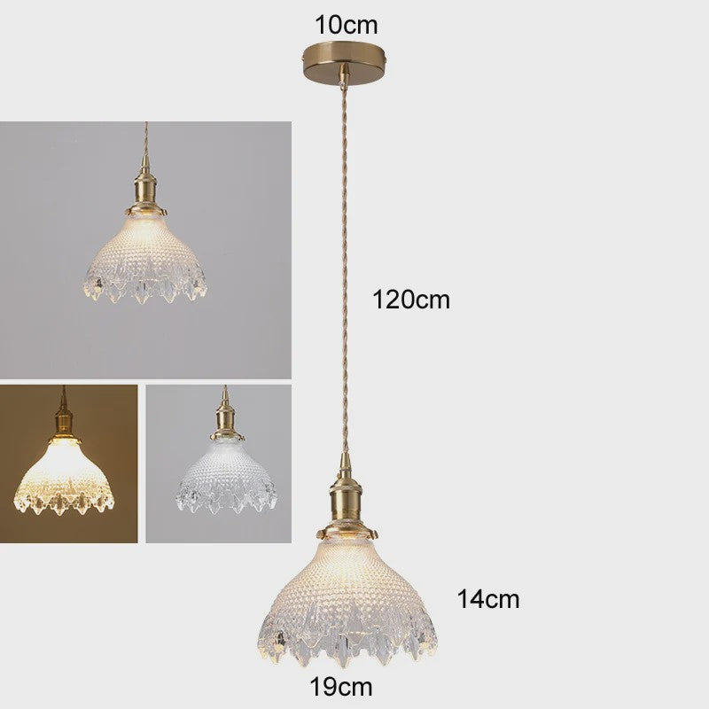 Koperkleurige Glazen Hanglamp - Stijlvolle LED Plafondlamp voor Woonkamer, Slaapkamer & Keuken