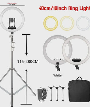 18 Inch Ring Light LED Lamp met Verstelbaar Statief & Telefoonhouder voor YouTube, Foto & Studio