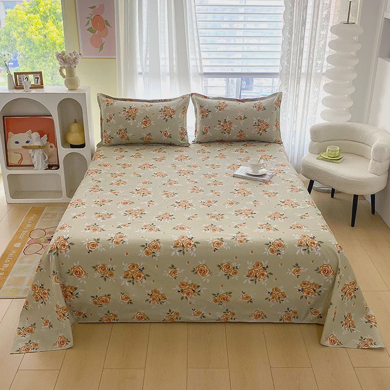 Rood Bloemenprint Top Sheet - Diverse Maten - 150x200 cm