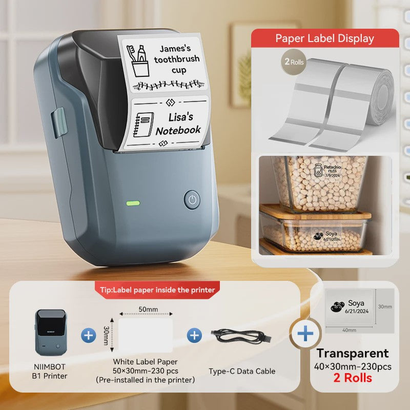 Niimbot B1 Draadloze Thermische Labelprinter - Ideaal voor Kleine Bedrijven, Huis & Cadeaus