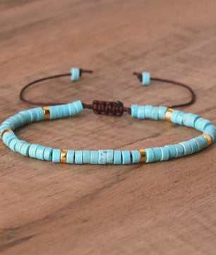 Natuurlijke Blauwe Emperor Steen Kralen Armband - Verstelbaar & Uniek
