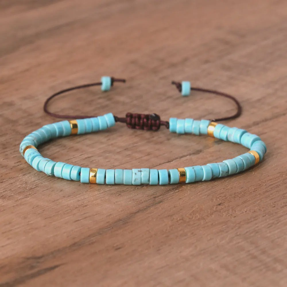 Natuurlijke Blauwe Emperor Steen Kralen Armband - Verstelbaar & Uniek