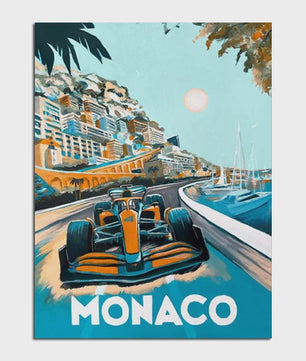 Retro F1 Formule 1 Raceauto Posters - Neon City Canvas Muurkunst