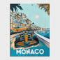 Retro F1 Formule 1 Raceauto Posters - Neon City Canvas Muurkunst