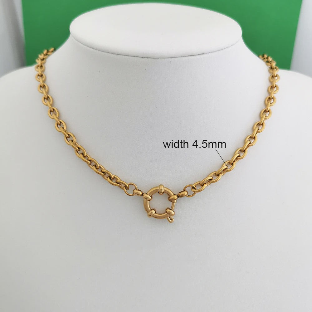 Gouden Roestvrij Stalen Ketting met Sailor Sluiting - Unisex Choker