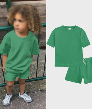 Zomer Set Kinderen: T-shirt met Korte Broek - Jongens & Meisjes Sportkleding Outfit