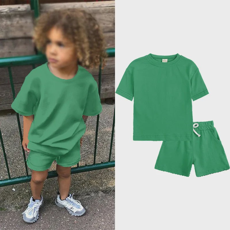 Zomer Set Kinderen: T-shirt met Korte Broek - Jongens & Meisjes Sportkleding Outfit
