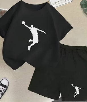 Kinder T-shirt en Short Set - Zomer Sportieve Mode met Grafische Print