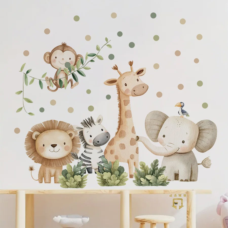Schattige Bosdieren Muurstickers voor Kinderkamer, Babykamer & Peuterdecoratie - Vinyl Behang