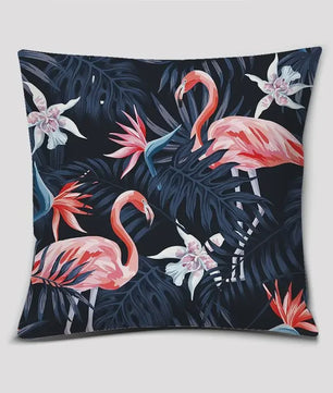 Vrolijke Flamingo Kussenhoes Vierkant - Decoratie voor Bank & Auto