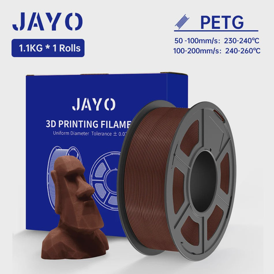 JAYO PETG 3D Printer Filament - 1.75mm Clear, 1.1kg, Hoge Taaiheid, Net Gewikkeld