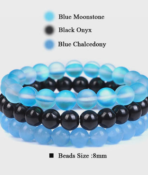 Set van 3 Natuursteen Armbanden: Rozenkwarts, Obsidiaan & Tijgeroog