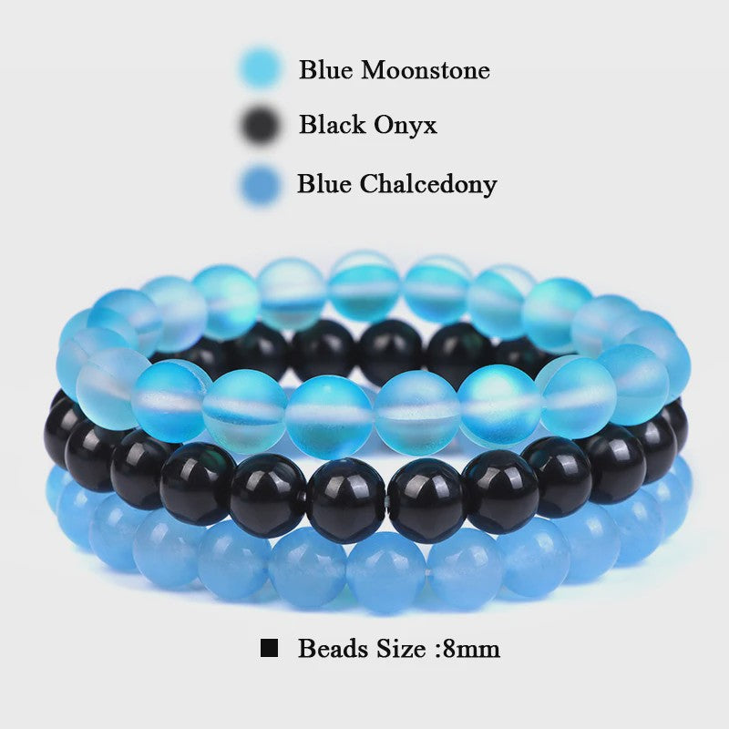 Set van 3 Natuursteen Armbanden: Rozenkwarts, Obsidiaan & Tijgeroog
