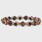 Set van 2 Handgemaakte Natuursteen Armbanden met Hanger Oog van Fatima & Lavasteen/Hematiet