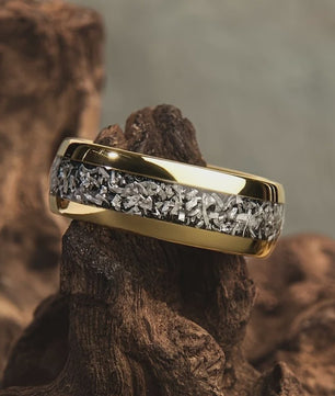 Luxe Groene Kristalstenen Ringen voor Mannen - 8mm Roestvrij Staal Trouwband