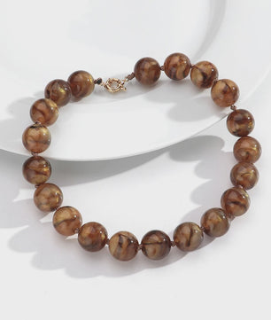 Trendy Multicolor Statement Ketting met Grote Ronde Kralen - Handgemaakt