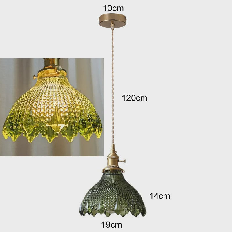 Koperkleurige Glazen Hanglamp - Stijlvolle LED Plafondlamp voor Woonkamer, Slaapkamer & Keuken