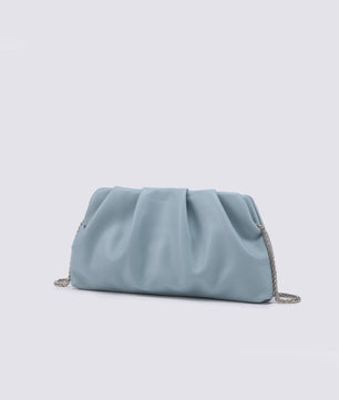Luxe Plissé Avondtas met Gouden Ketting - Clutch & Schoudertas voor Feestelijke Gelegenheden