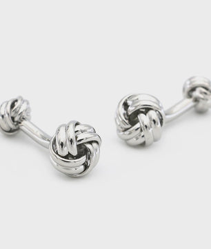 Stijlvolle Knoop Manchetknopen van Messing - Geweven Bal Design voor Heren
