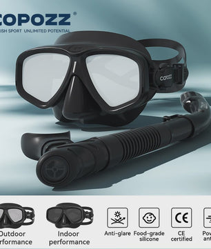 COPOZZ Professioneel Duikmasker & Snorkelset - Anti-condens, Gehard Glas