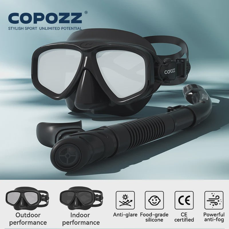 COPOZZ Professioneel Duikmasker & Snorkelset - Anti-condens, Gehard Glas
