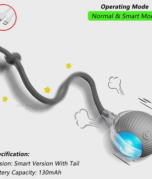 Interactieve Kattenbal Speelgoed - Automatisch Rollend, Oplaadbaar & Slim