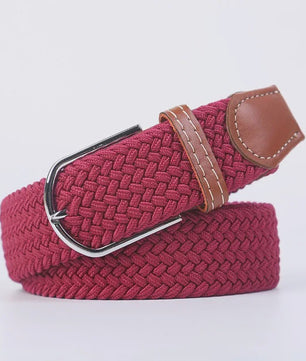 Unisex Gevlochten Elastische Riem met Pin Gesp - 107-130cm