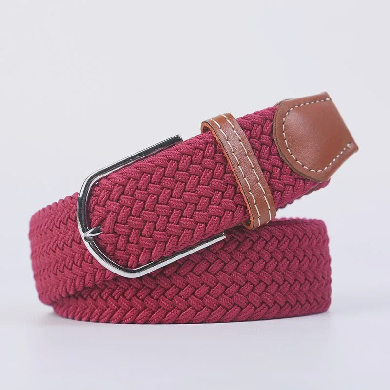 Unisex Gevlochten Elastische Riem met Pin Gesp - 107-130cm