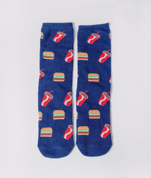 Grappige Heren Sokken met Food Prints: Avocado, Friet, Burger, Bier & Meer | Harajuku Stijl