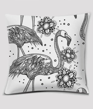 Vrolijke Flamingo Kussenhoes Vierkant - Decoratie voor Bank & Auto