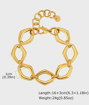 Gouden Chunky Schakelarmband met OT Sluiting - Roestvrij Staal, Aanslagvrij