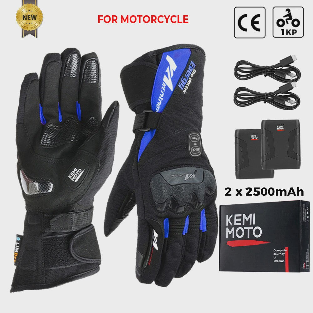 KEMIMOTO Verwarmde Motorhandschoenen - Waterdicht, Oplaadbaar & Warm voor de Winter