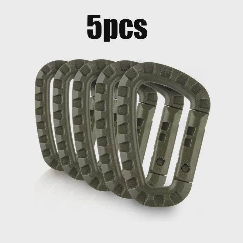 Tactische D-vormige Plastic Karabijnhaak - Set van 5, 10, 15 of 20 stuks - Outdoor & Camping Gear
