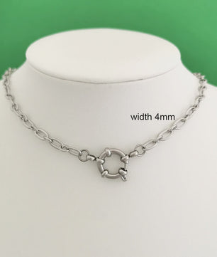 Gouden Roestvrij Stalen Ketting met Sailor Sluiting - Unisex Choker