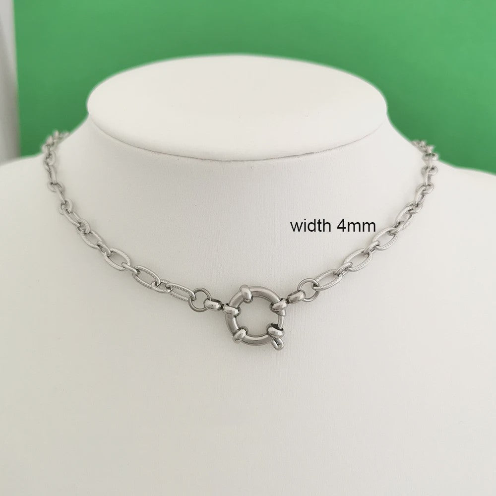 Gouden Roestvrij Stalen Ketting met Sailor Sluiting - Unisex Choker