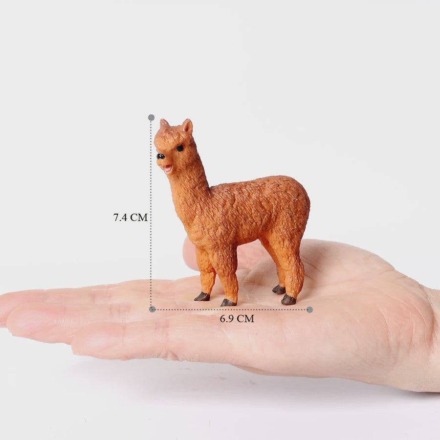 Realistische Alpaca & Kameel Figuren Set - Handgeschilderd, Educatief Speelgoed