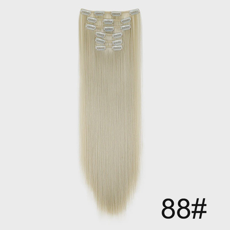 Synthetische Haarverlenging Set: 6 Delen Clip-in Extensions 60cm Lang & Steil