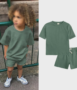 Zomer Set Kinderen: T-shirt met Korte Broek - Jongens & Meisjes Sportkleding Outfit
