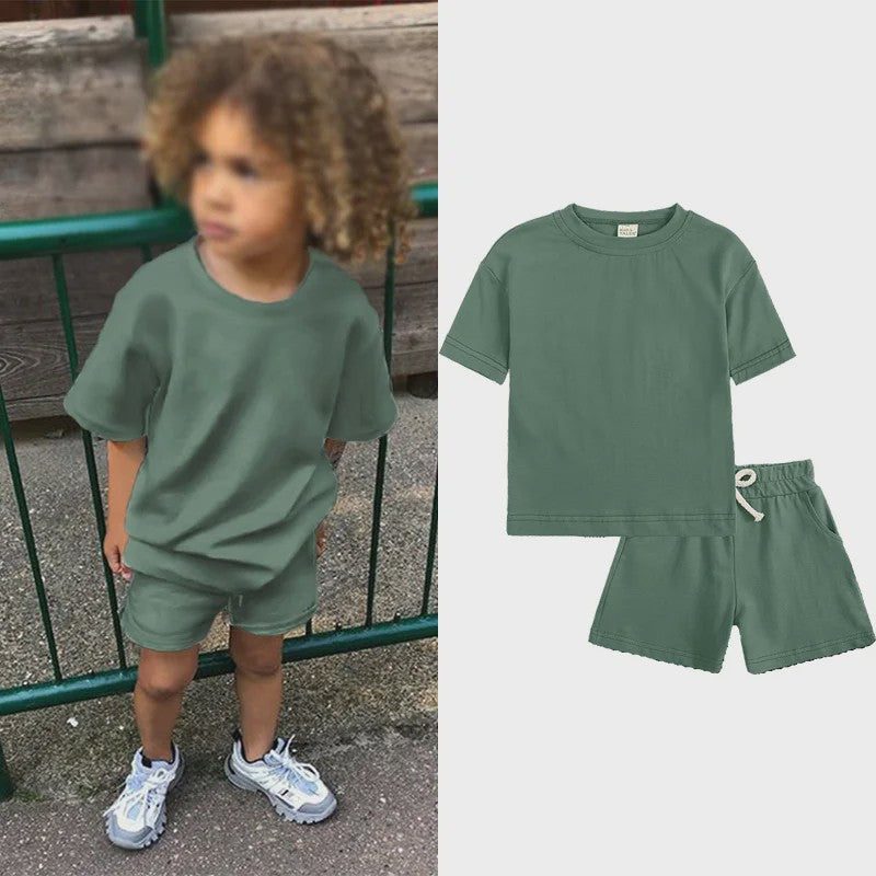Zomer Set Kinderen: T-shirt met Korte Broek - Jongens & Meisjes Sportkleding Outfit
