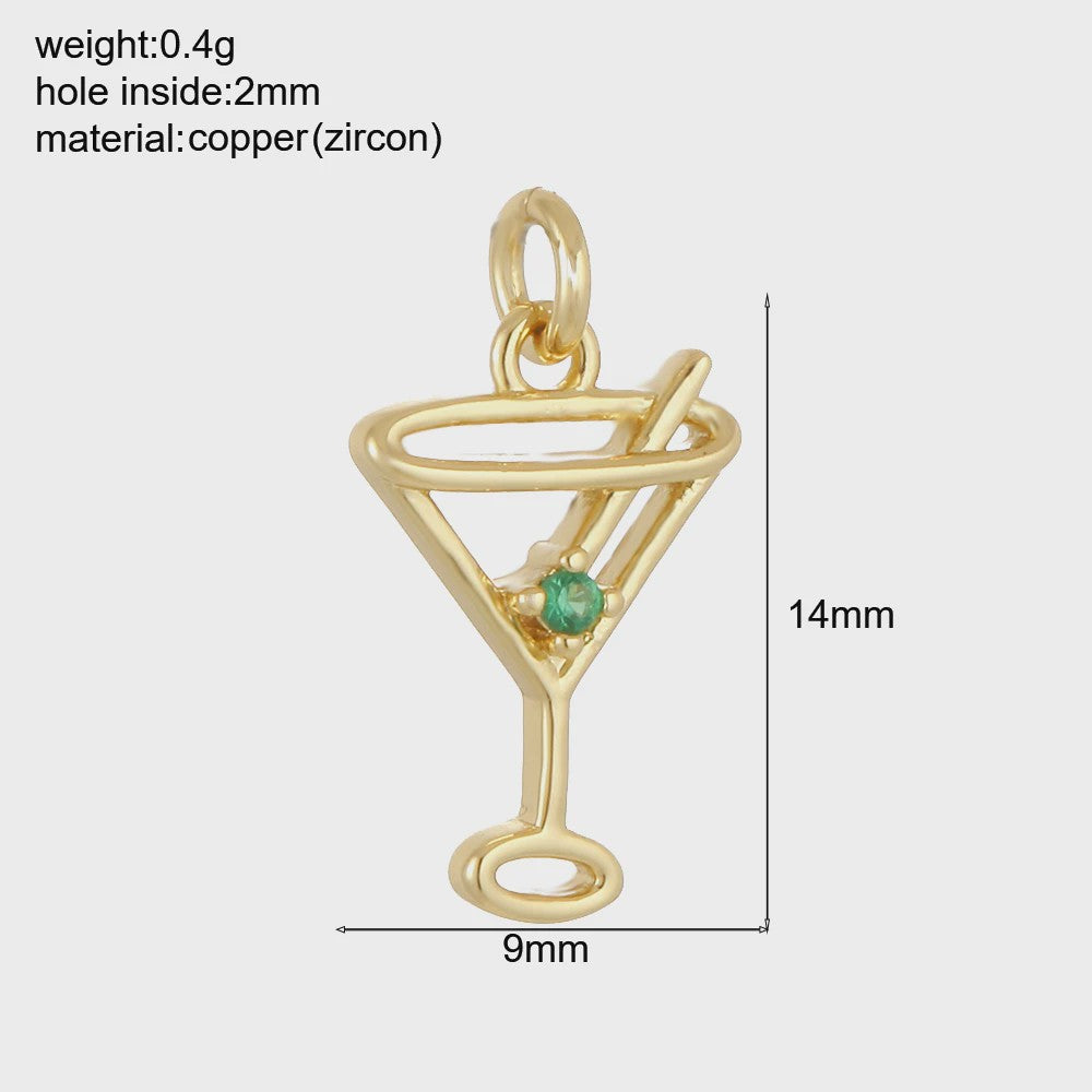 Gouden Bedeltjes Fruit & Drankjes met Zirkonia - Sieraden Maken